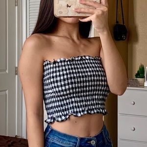 gingham tube top🤍